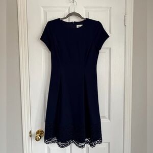 Eliza J - Navy Blue Lace Hem Dress